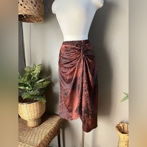 Current Air Rust Tie-Dye Midi Skirt